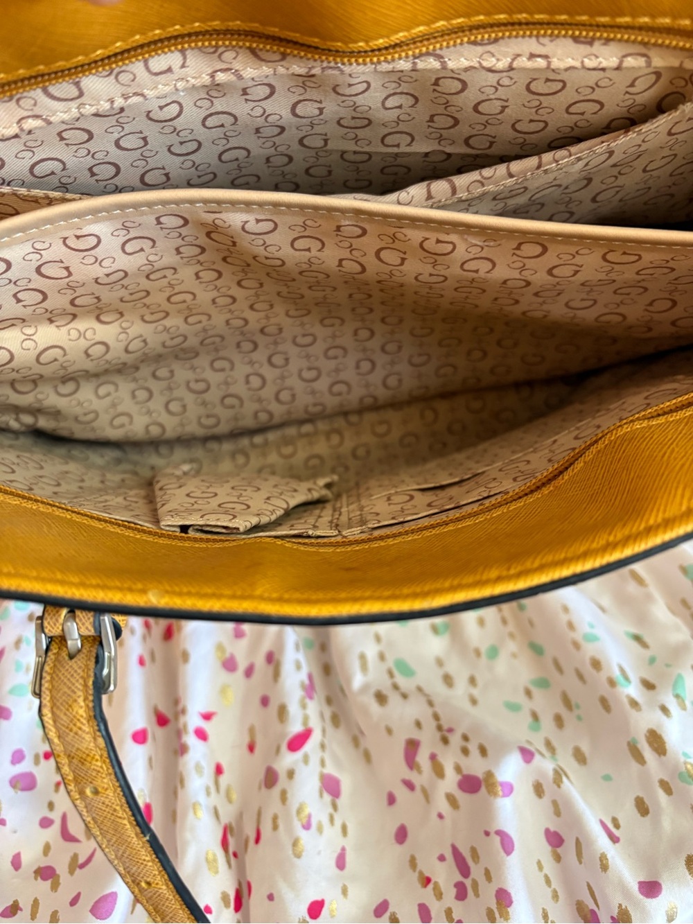 GUESS Mustard Tote with Logo Charm - Picture 8 of 8